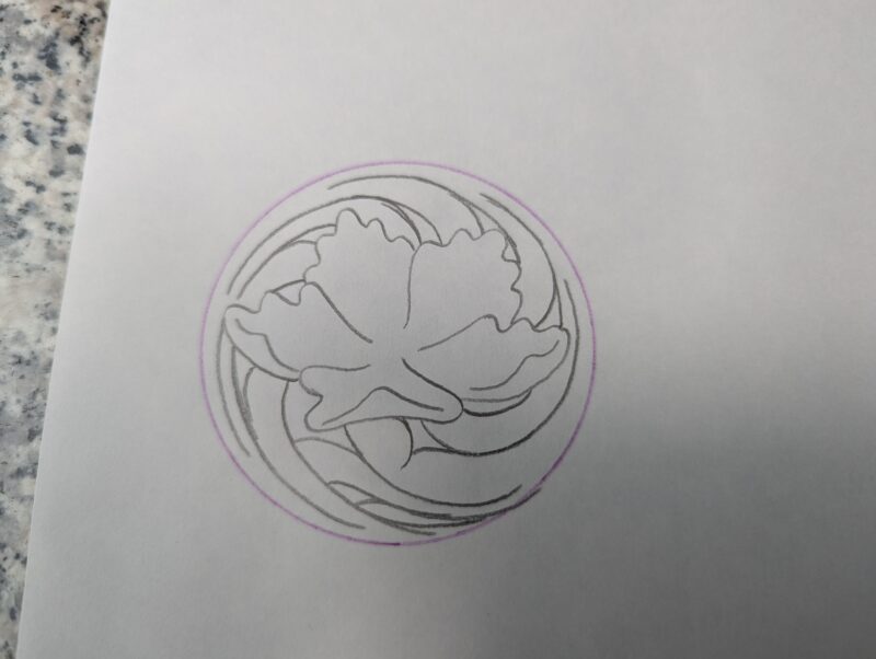 サークルに合わせてツルを描き足す